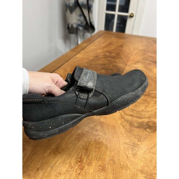 Clarks Roseville Dot Loafers Women’s 7.5 Black Leather Comfort Slip-On Shoes - Picture 3 of 9